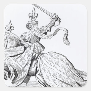 Sticker Carré Le Duc de Bourbon armé pour le Tournoi