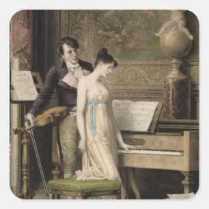 Sticker Carré Le Duet (mezzotint)