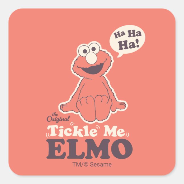 Sticker Carré Le Elmo Original qui me Chatouille (Devant)
