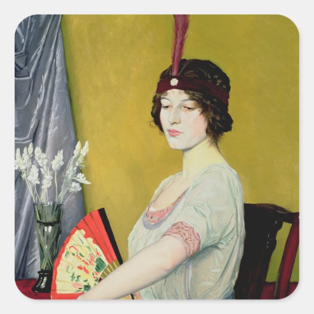 Sticker Carré Le fan japonais, 1914 (Devant)