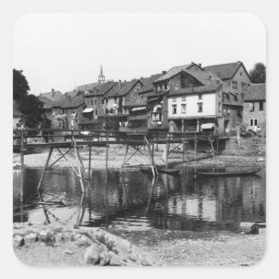 Sticker Carré Le fleuve Nahe, Bad Kreuznach, vers 1910
