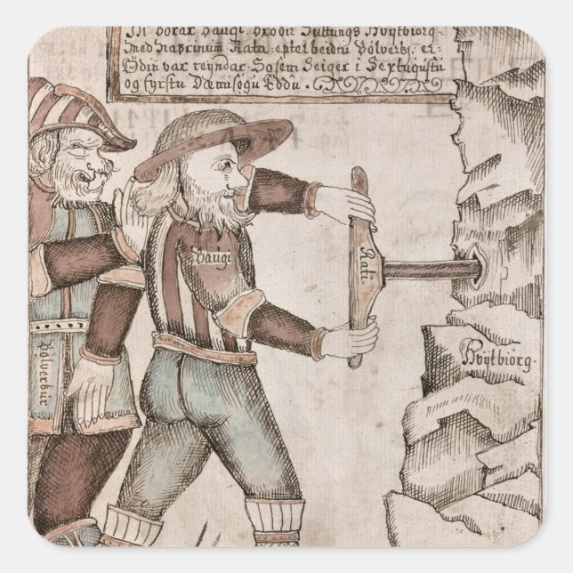 Sticker Carré Le géant Baugi, persuadé par Odin (Devant)