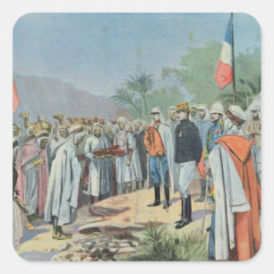 Sticker Carré Le général Lyautey reçut la reddition de rebelles