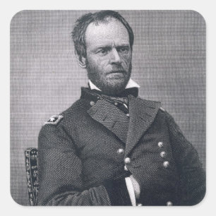 Sticker Carré Le Général William Tecumseh Sherman, gravé apr