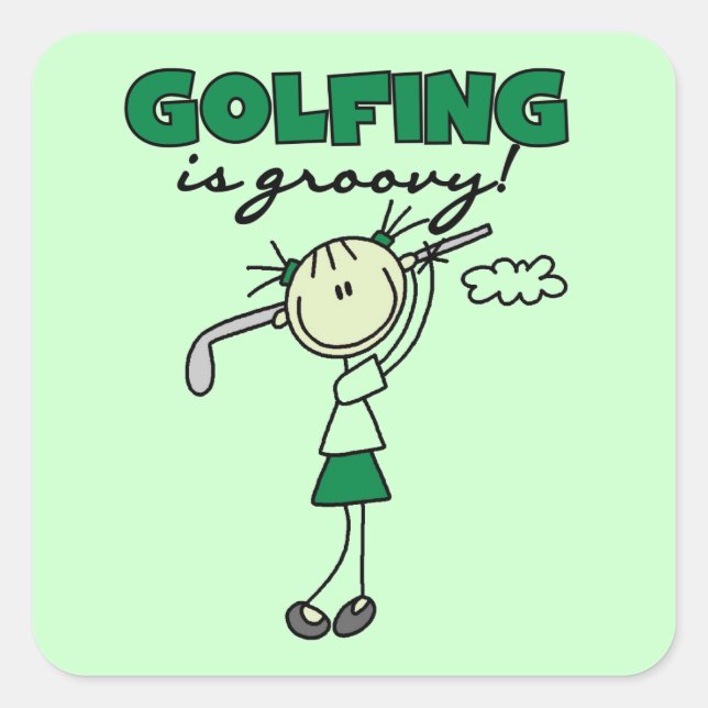 Sticker Carré Le golf est super (Devant)