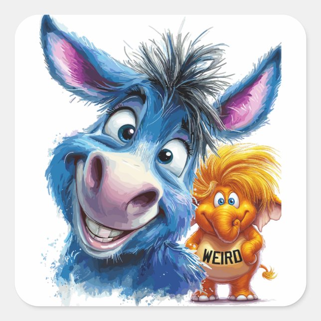 Sticker Carré Le GOP est bizarre, selon Tim Walz (Devant)