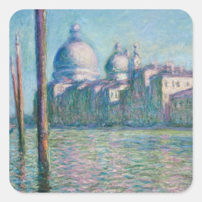 Sticker Carré Le Grand Canal, Venice - Claude Monet fine art (Devant)
