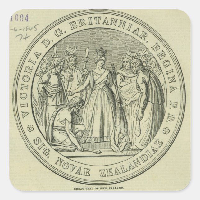 Sticker Carré Le grand sceau de la Nouvelle-Zélande (Devant)