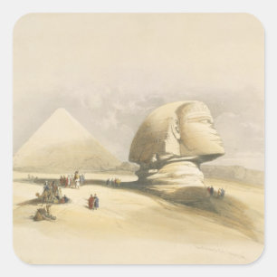 Sticker Carré Le Grand Sphinx et les Pyramides de Gizeh, de "E