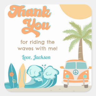 Sticker Carré Le grand Surf à l'anniversaire Favoriser les autoc