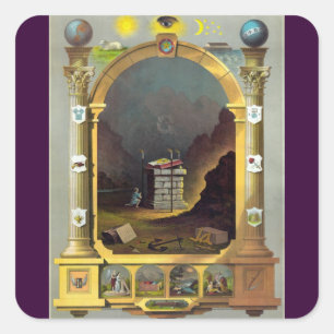 Sticker Carré Le graphique maçonnique