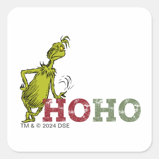 Sticker Carré Le Grinch | Ho Ho Ho (Devant)