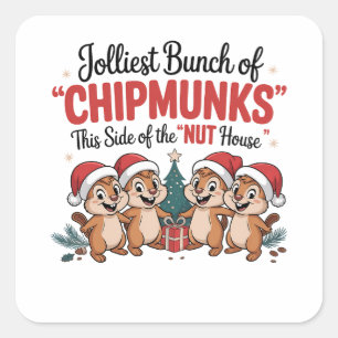 Sticker Carré Le groupe de tamias le plus joyeux Funny Rodents X