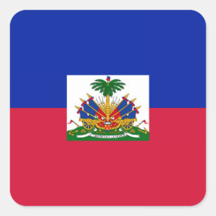 Sticker Carré Le Haïti - drapeau haïtien