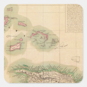 Sticker Carré Le Haïti et la République Dominicaine en septemb