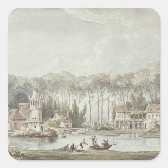 Sticker Carré Le Hameau, Petit Trianon, 1786 (Devant)