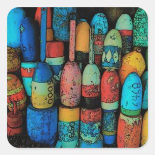 Sticker Carré Le homard maintient à flot l'autocollant