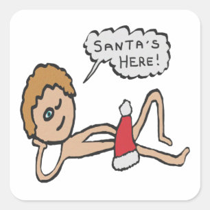 Sticker Carré Le Humour de Noël à Père Noël