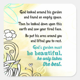 Sticker Carré Le jardin de Dieu