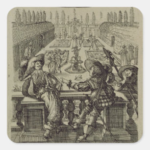 Sticker Carré Le jardin de la noblesse française, c.1640