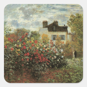 Sticker Carré Le Jardin de Monet à Argenteuil de Claude Monet