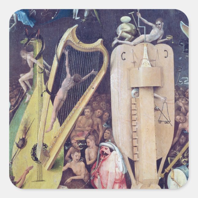 Sticker Carré Le jardin des délices terrestres (Devant)