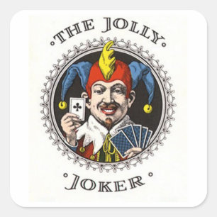 Sticker Carré Le joyeux joker jouant carte graphique