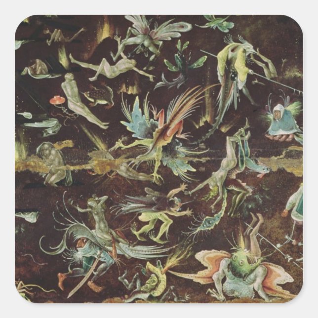 Sticker Carré Le jugement Dernier, c.1504 (Devant)