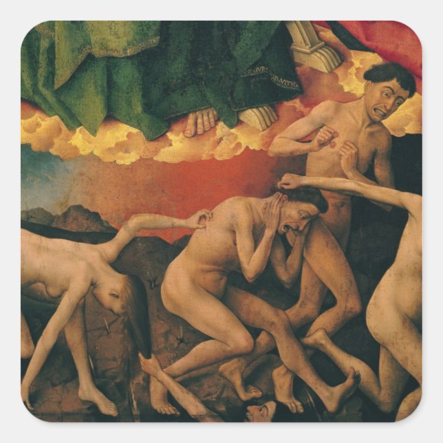 Sticker Carré Le jugement Dernier, détail de l'entrée (Devant)