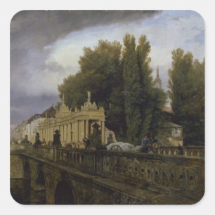 Sticker Carré Le Konigsbrucke sur Konigsstrasse, Berlin, 1835