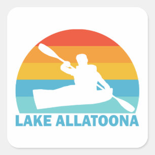 Sticker Carré Le lac Allatoona Géorgie Kayak