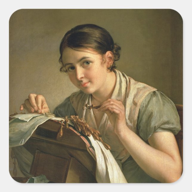 Sticker Carré Le Lacemaker, 1823 (Devant)