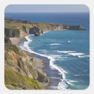 Sticker Carré Le littoral de Big Sur en Californie, aux États-U