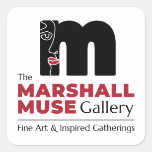 Sticker Carré Le logo de la Marshall Muse Gallery, Greensboro NC
