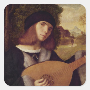 Sticker Carré Le Lute Player