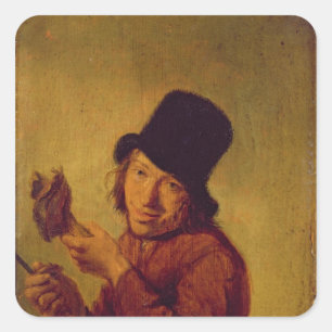 Sticker Carré Le mangeur de jambon