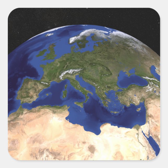 Sticker Carré Le marbre bleu Nouvelle génération Terre 7 (Devant)