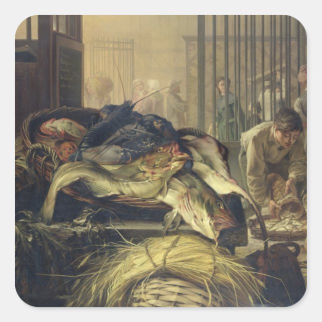 Sticker Carré Le Marché Aux Poissons (Devant)