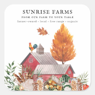 Sticker Carré Le marché des agriculteurs   Ferme à table Récolte