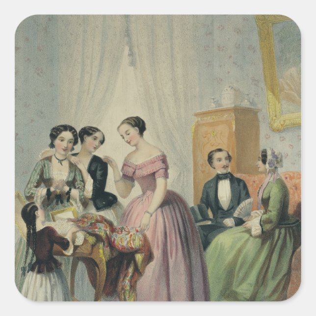 Sticker Carré Le Mariage Présente (Devant)