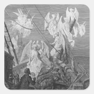 Sticker Carré Le marin voit la bande des esprits angéliques