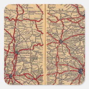 Sticker Carré Le Massachusetts, le Connecticut, île de Rhod