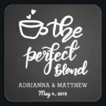 Sticker Carré Le Mélange Parfait Chalkboard Vintage Wedding Favo<br><div class="desc">Le Mélange Parfait Chalkboard Vintage Wedding Favoriser</div>