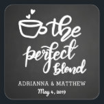 Sticker Carré Le Mélange Parfait Chalkboard Vintage Wedding Favo<br><div class="desc">Le Mélange Parfait Chalkboard Vintage Wedding Favoriser</div>