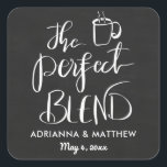 Sticker Carré Le Mélange Parfait | Chalkboard Wedding Favor<br><div class="desc">Le Mélange Parfait | Chalkboard Wedding Favor</div>