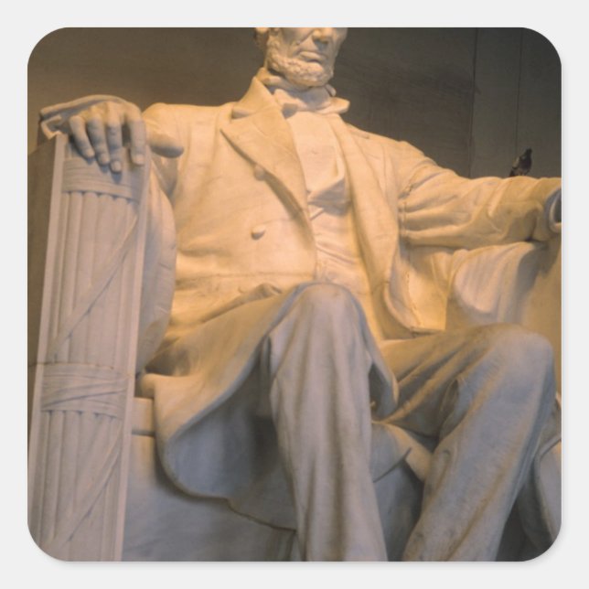 Sticker Carré Le Mémorial Lincoln à Washington DC. (Devant)