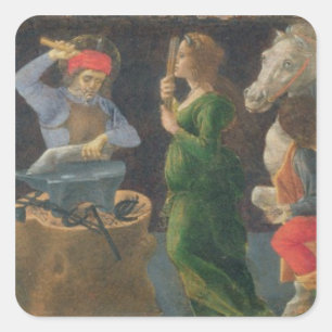 Sticker Carré Le Miracle de St. Eligius, panneau de prédella de