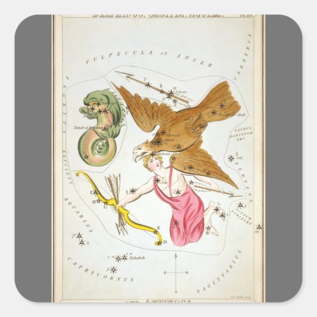 Sticker Carré Le miroir de l'Ukraine, la carte céleste de l'astr (Devant)