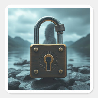 Sticker Carré Le monstre Lock Ness