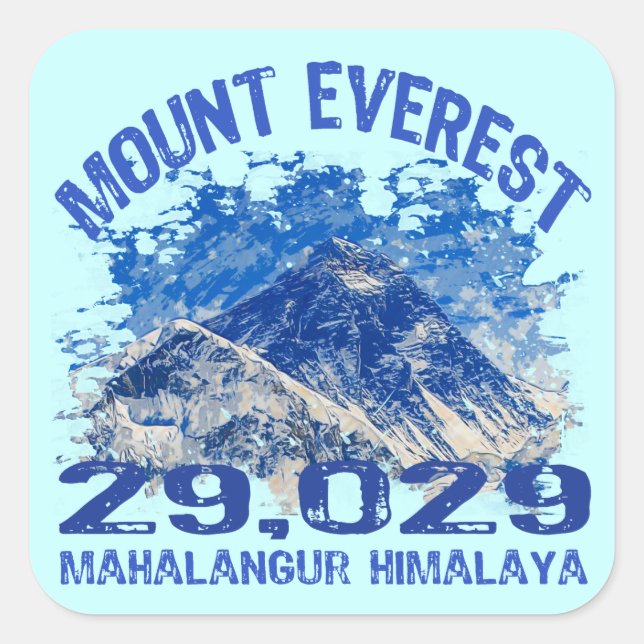 Sticker Carré Le mont Everest (Devant)
